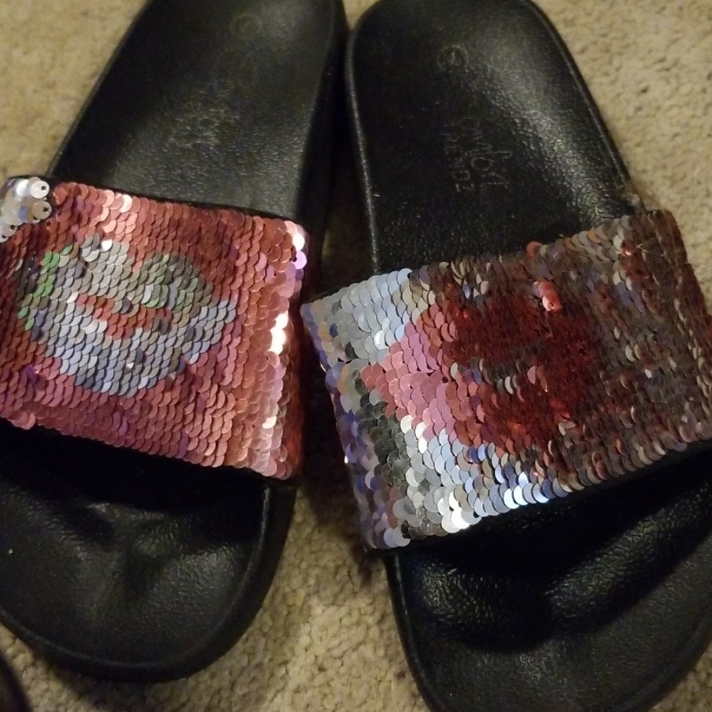 Flip sequined sandals size 7